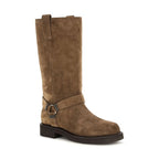 Brown Calf Leather Bos Taurus Flat Boots