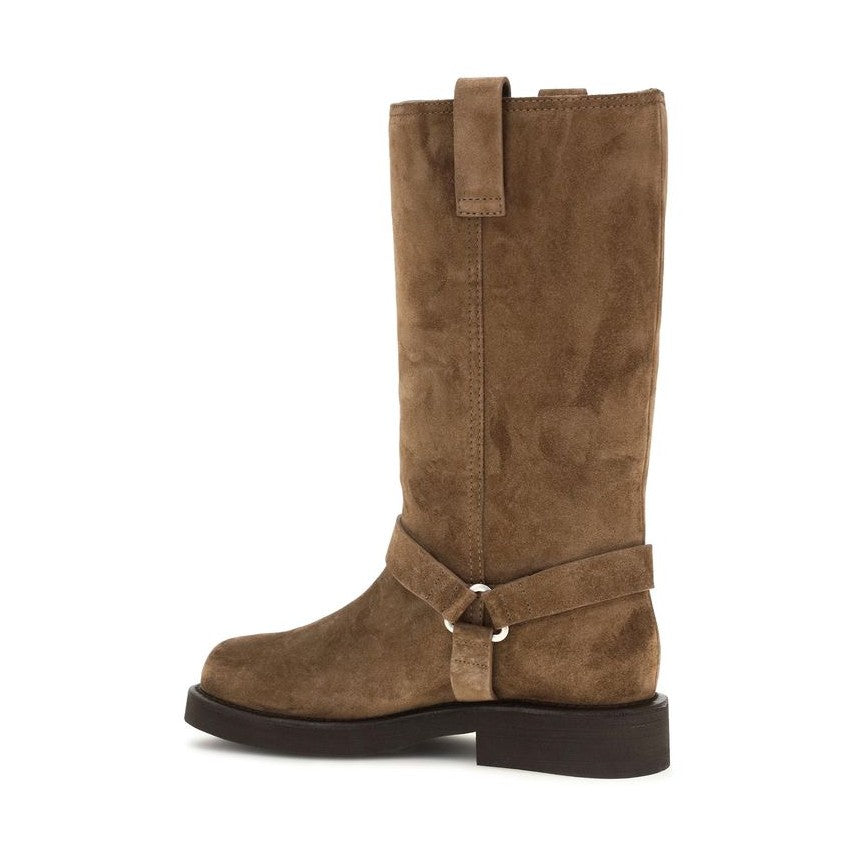 Brown Calf Leather Bos Taurus Flat Boots