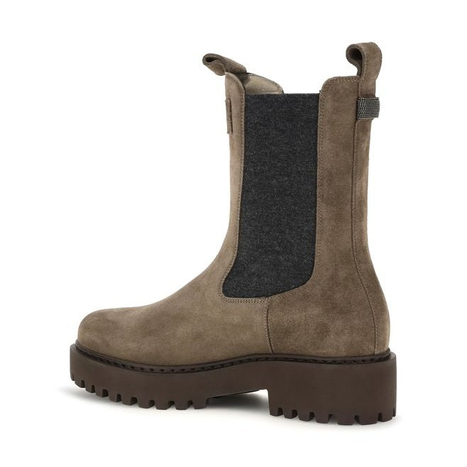 Brown Calf Leather Bos Taurus Ankle Boots