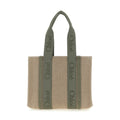 Bicolor Linen Tote Bag