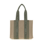 Bicolor Linen Tote Bag