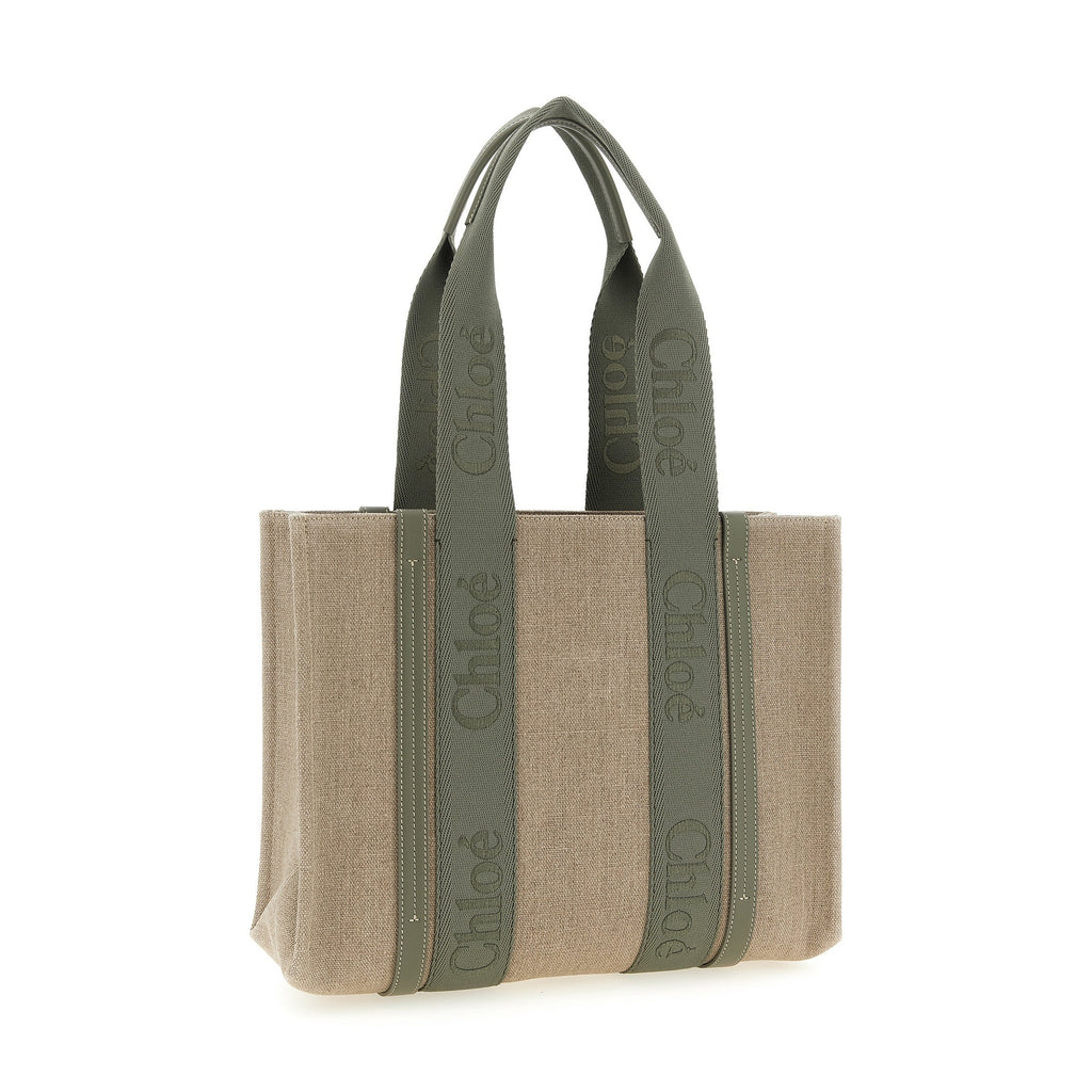 Bicolor Linen Tote Bag