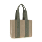 Bicolor Linen Tote Bag