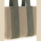 Bicolor Linen Tote Bag