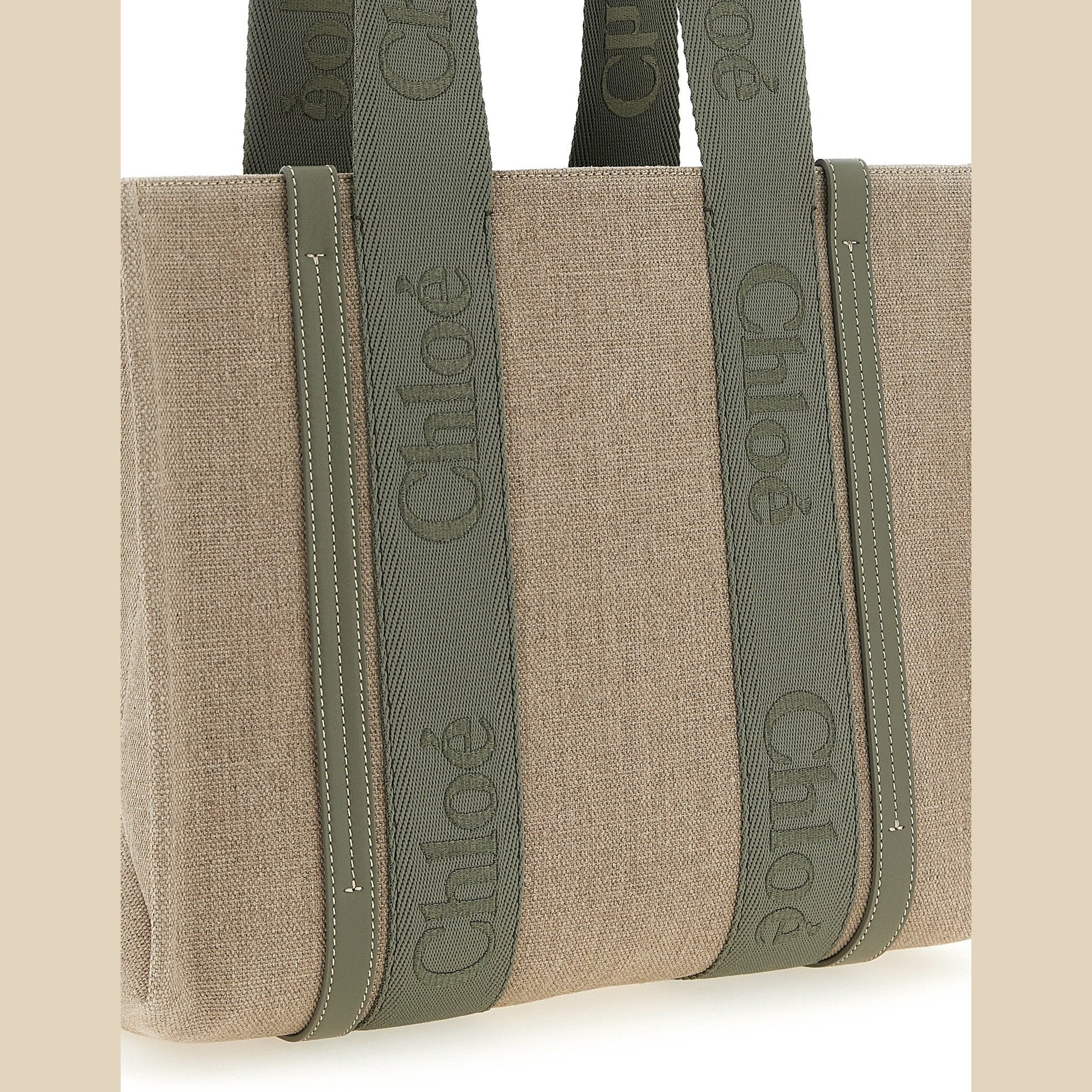 Bicolor Linen Tote Bag