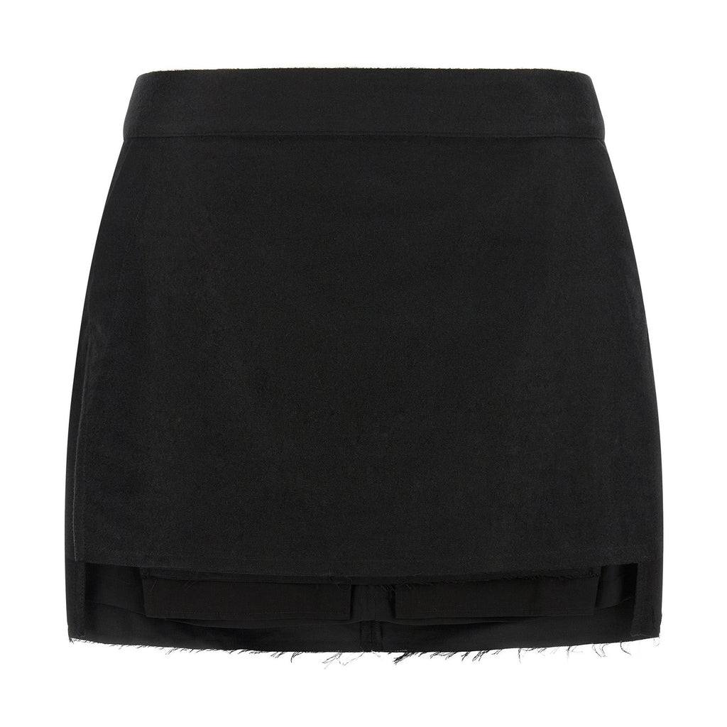 Black Ramie Long Skirt