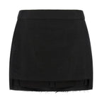 Black Ramie Long Skirt