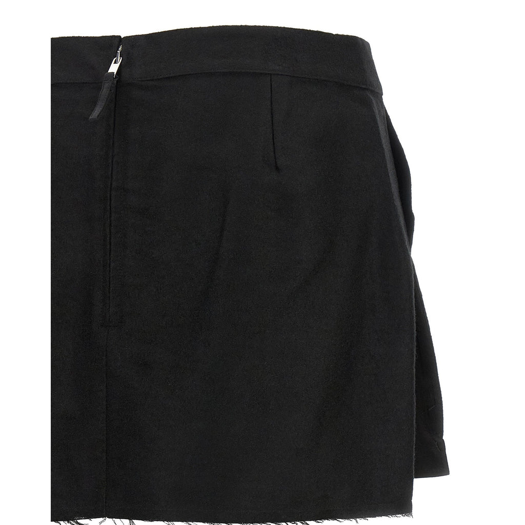Black Ramie Long Skirt