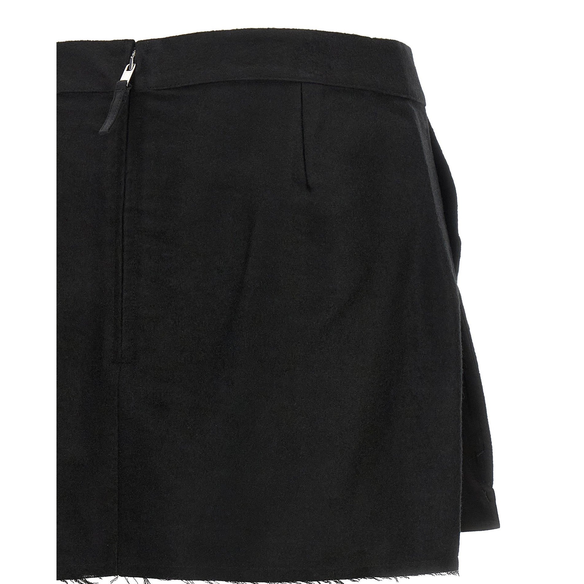 Black Ramie Long Skirt