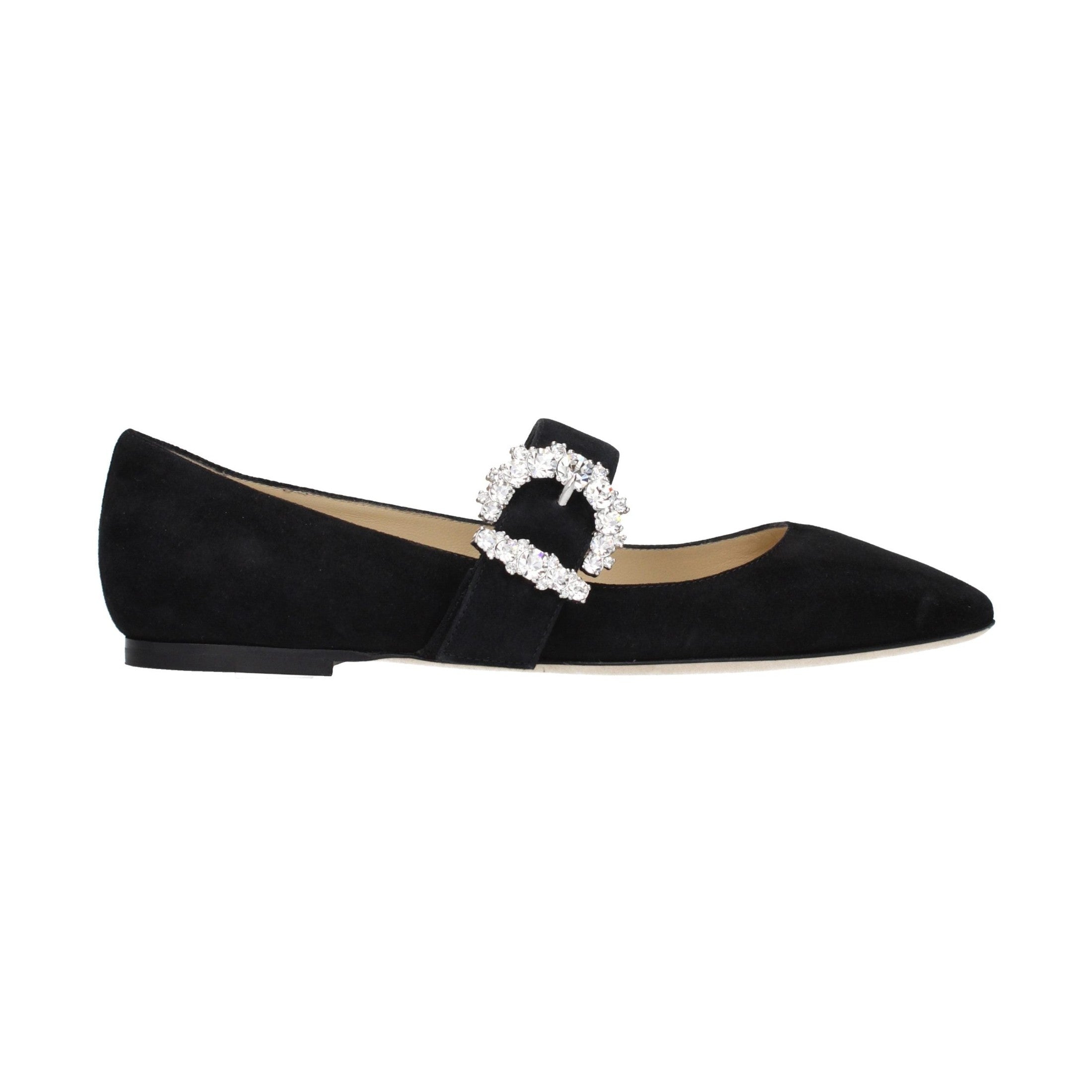 Black Leather Ballet Flats