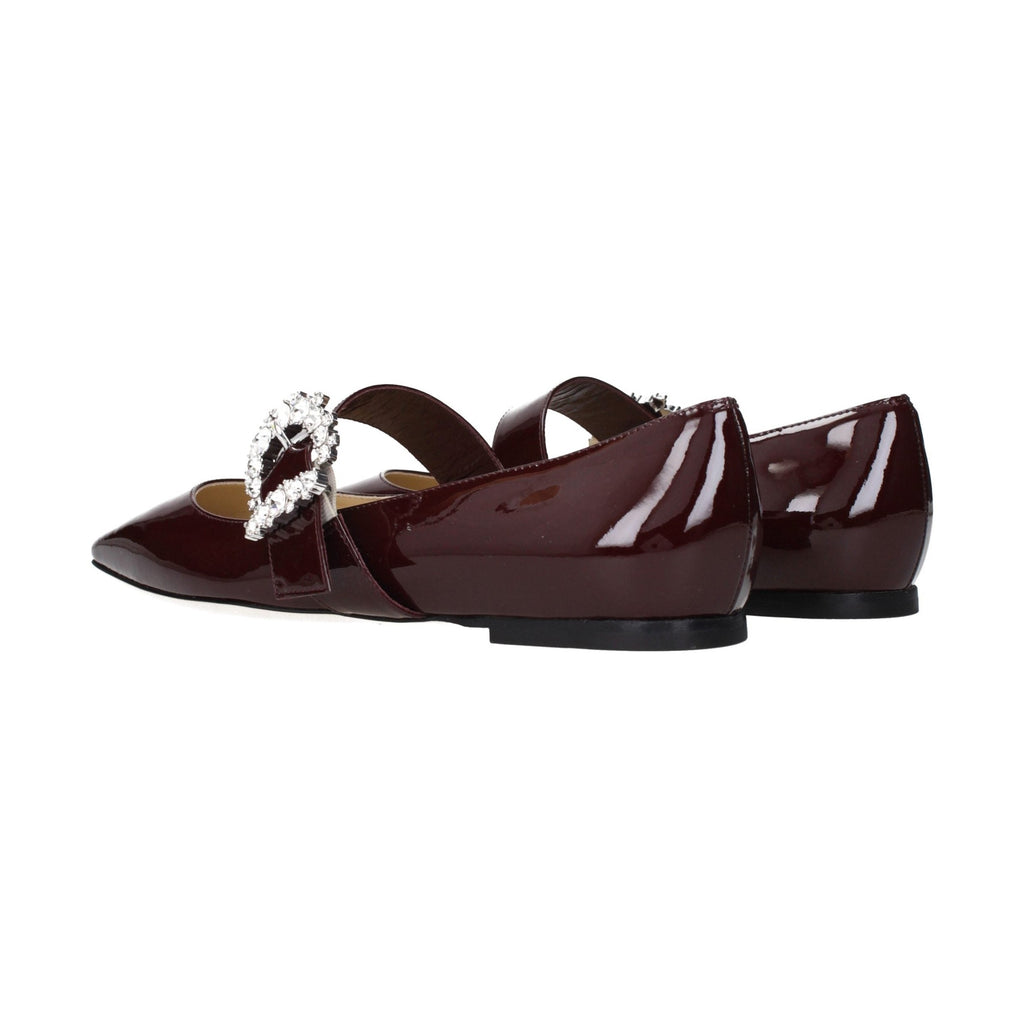Red Leather Ballet Flats