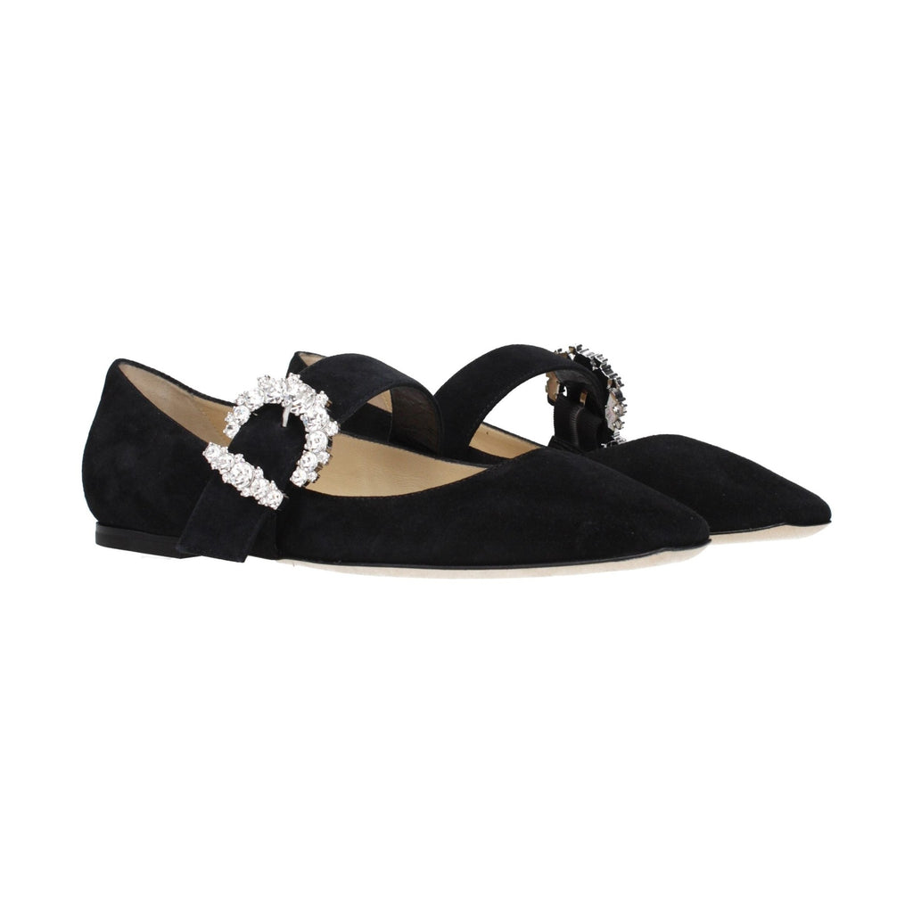 Black Leather Ballet Flats