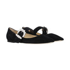 Black Leather Ballet Flats