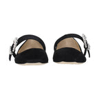 Black Leather Ballet Flats