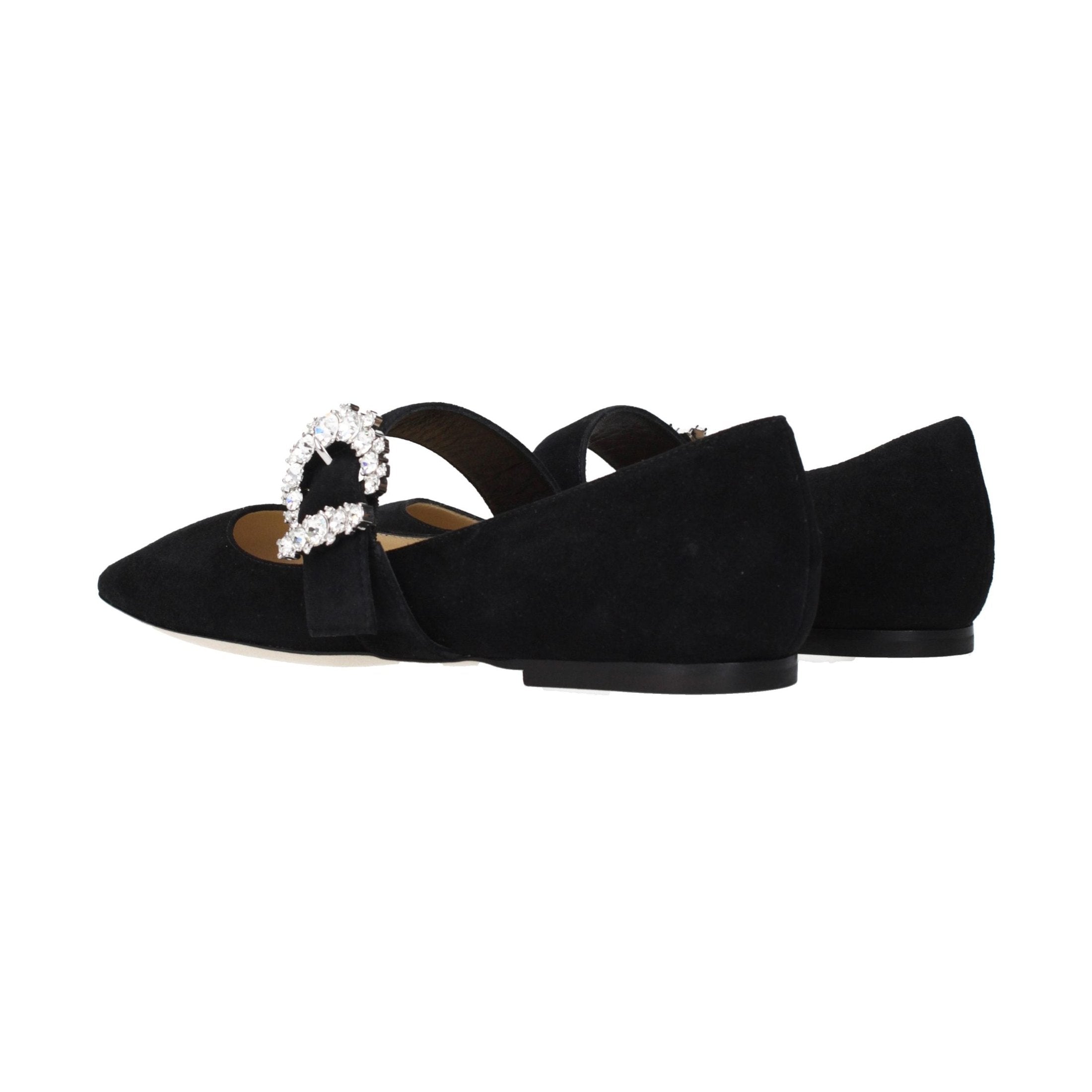 Black Leather Ballet Flats