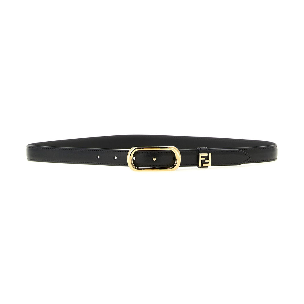 Black Calfskin Thin Belt