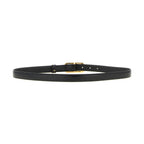 Black Calfskin Thin Belt