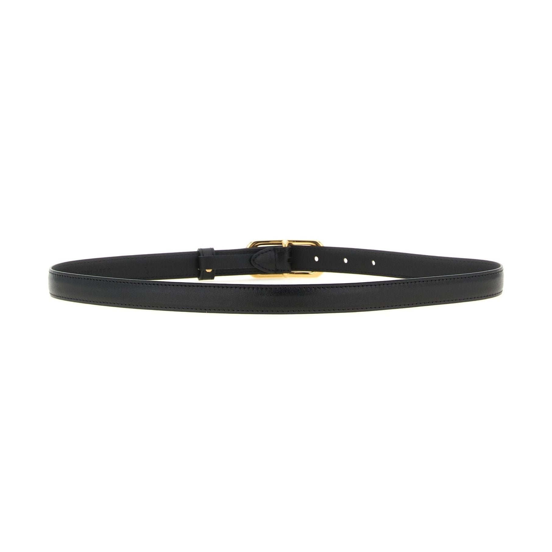 Black Calfskin Thin Belt