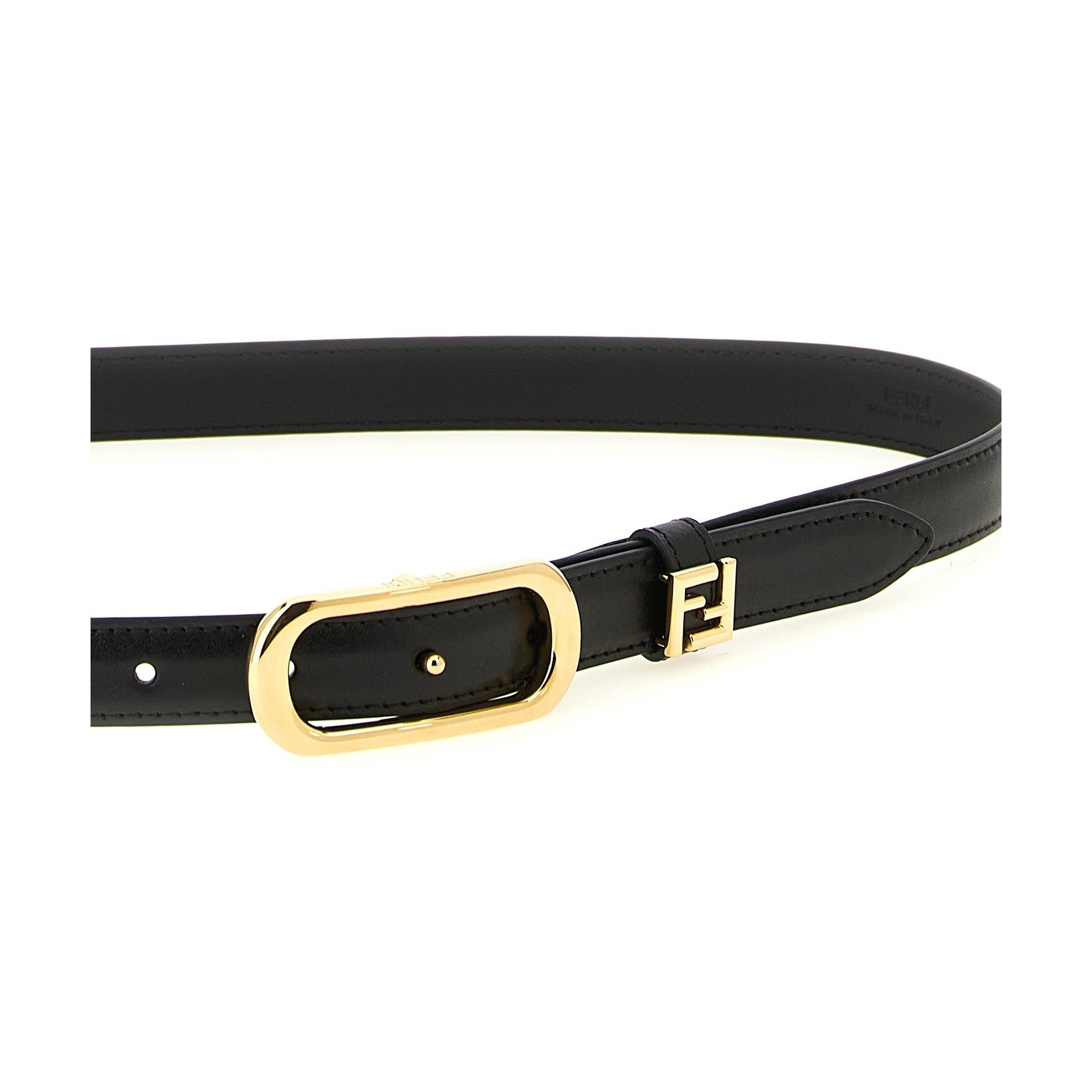 Black Calfskin Thin Belt