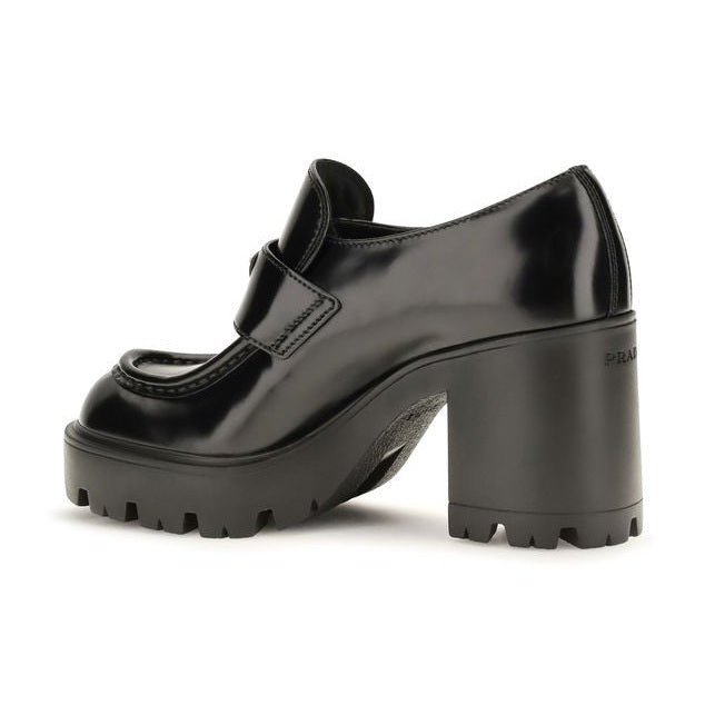 Black Calf Leather Bos Taurus Platform Loafers