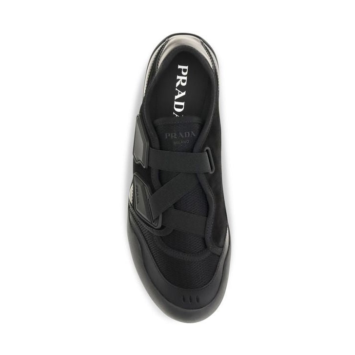Black Nylon Low Top Sneakers