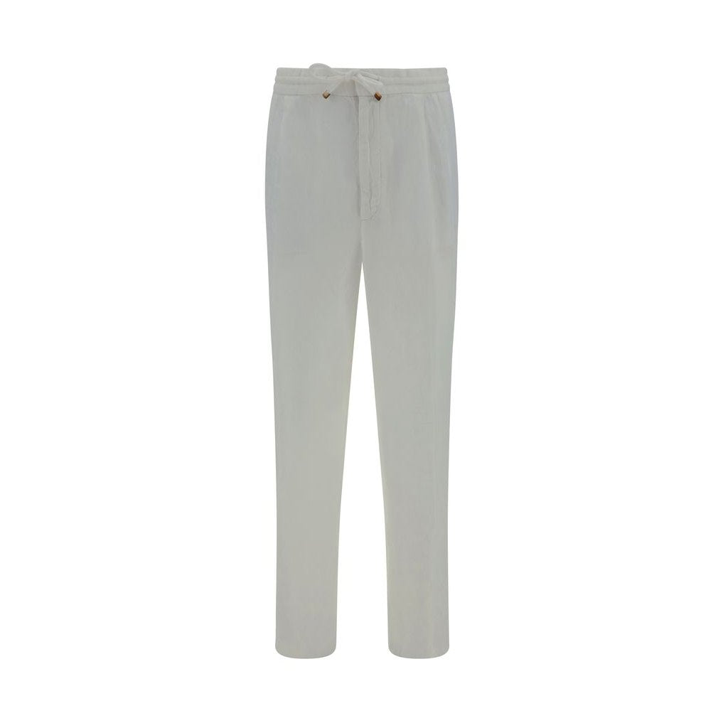 White Linen Casual Pants