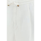 White Linen Casual Pants