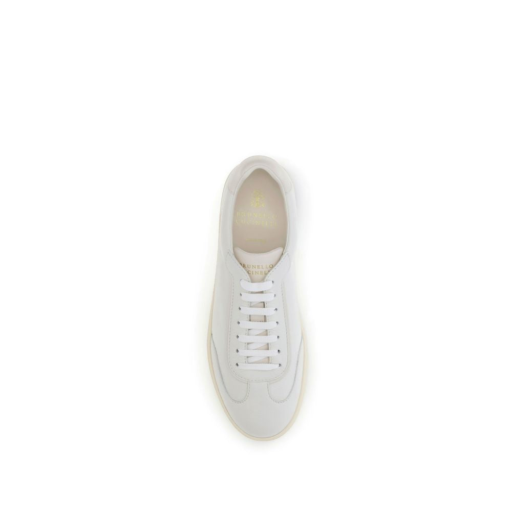 White Calf Leather Bos Taurus Low Top Sneakers