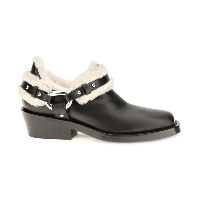Black Calf Leather Bos Taurus Ankle Boots