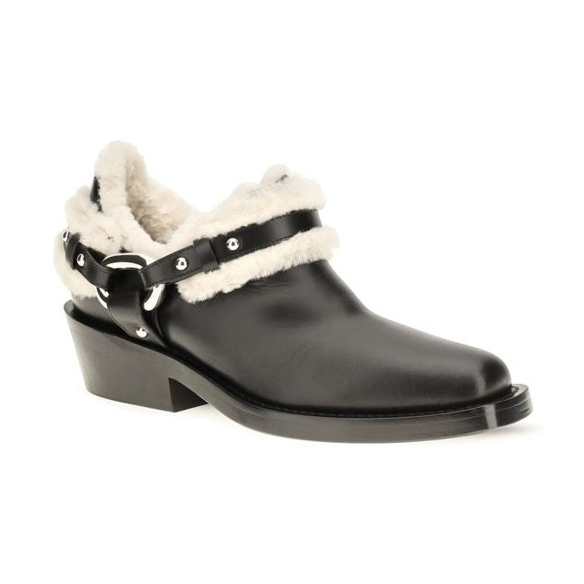 Black Calf Leather Bos Taurus Ankle Boots