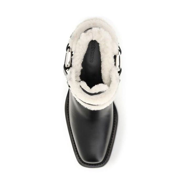Black Calf Leather Bos Taurus Ankle Boots