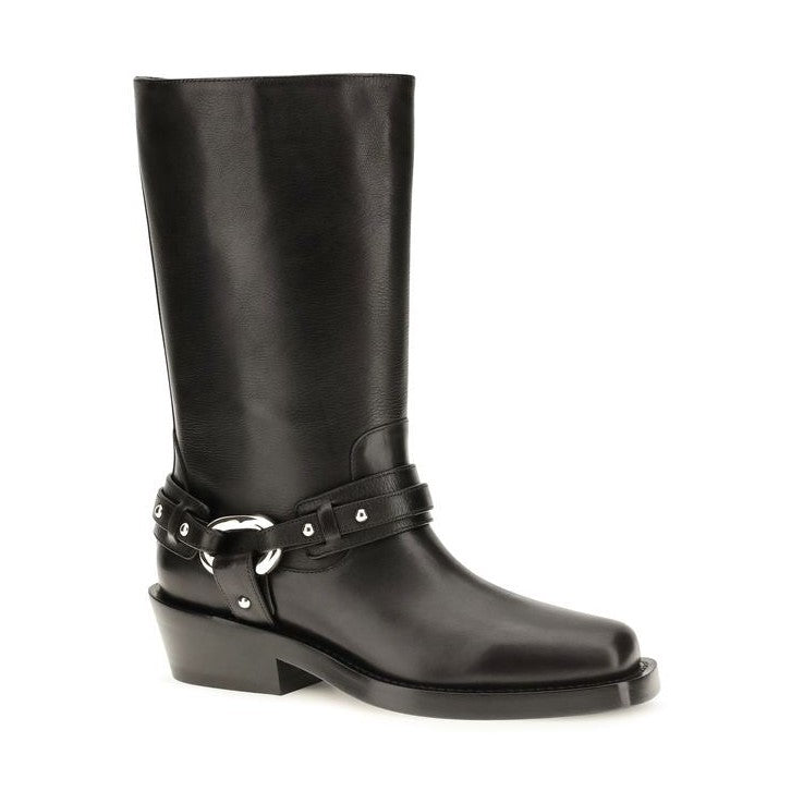 Black Calf Leather Bos Taurus Boots