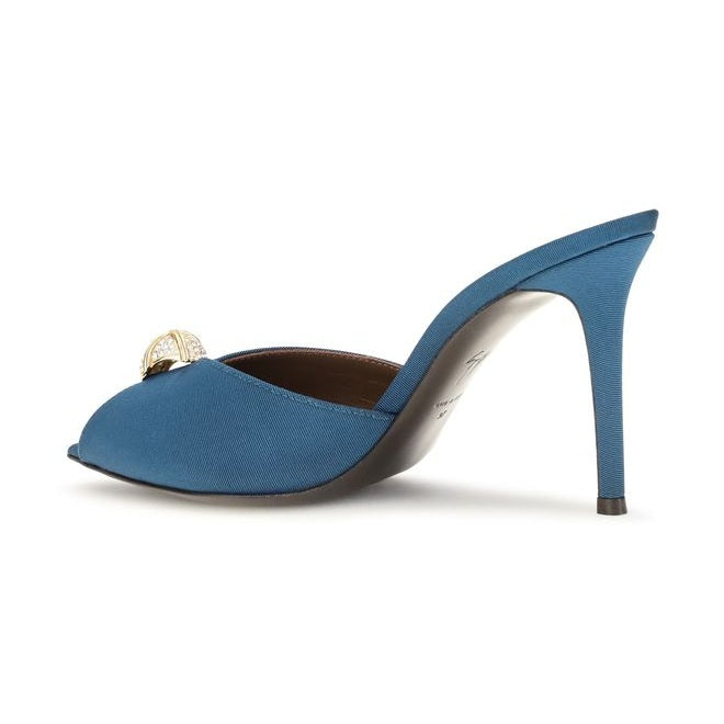 Blue Calf Leather Bos Taurus Stiletto Heel Sandals