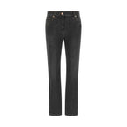 Gray Cotton Slim Fit Jeans