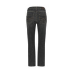 Gray Cotton Slim Fit Jeans