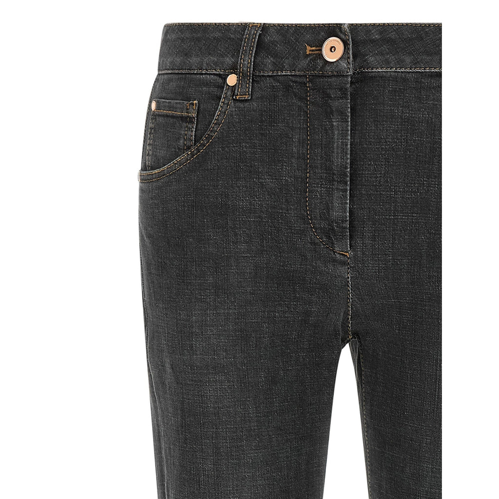 Gray Cotton Slim Fit Jeans
