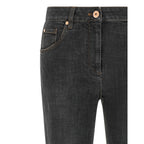 Gray Cotton Slim Fit Jeans