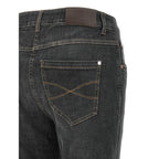 Gray Cotton Slim Fit Jeans