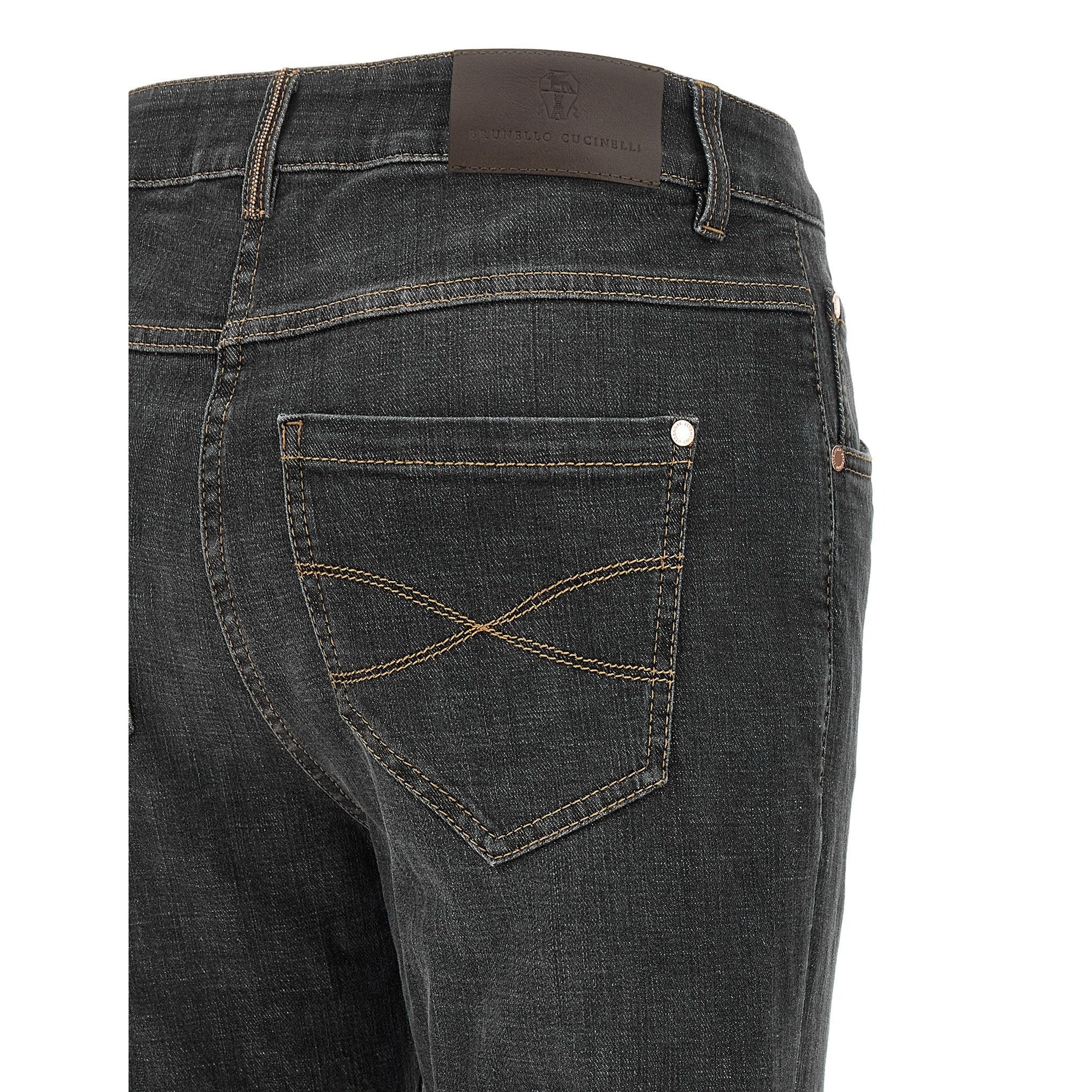 Gray Cotton Slim Fit Jeans