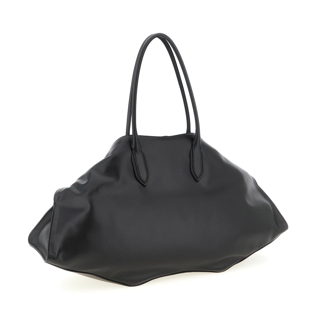 Black Calfskin Shoulder Bag