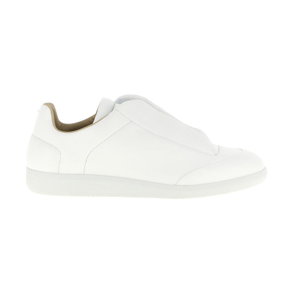 White Calfskin Low Top Sneakers