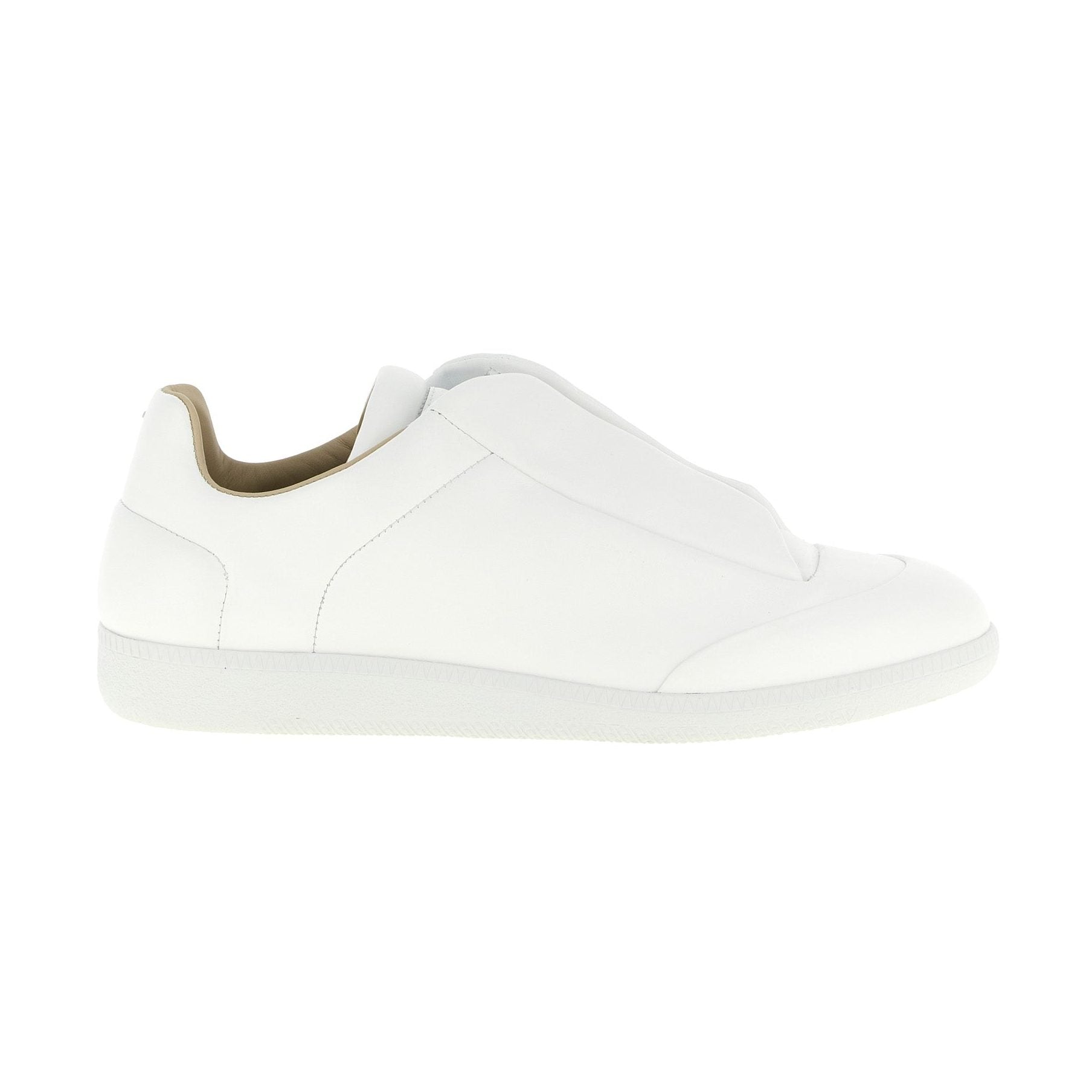 White Calfskin Low Top Sneakers