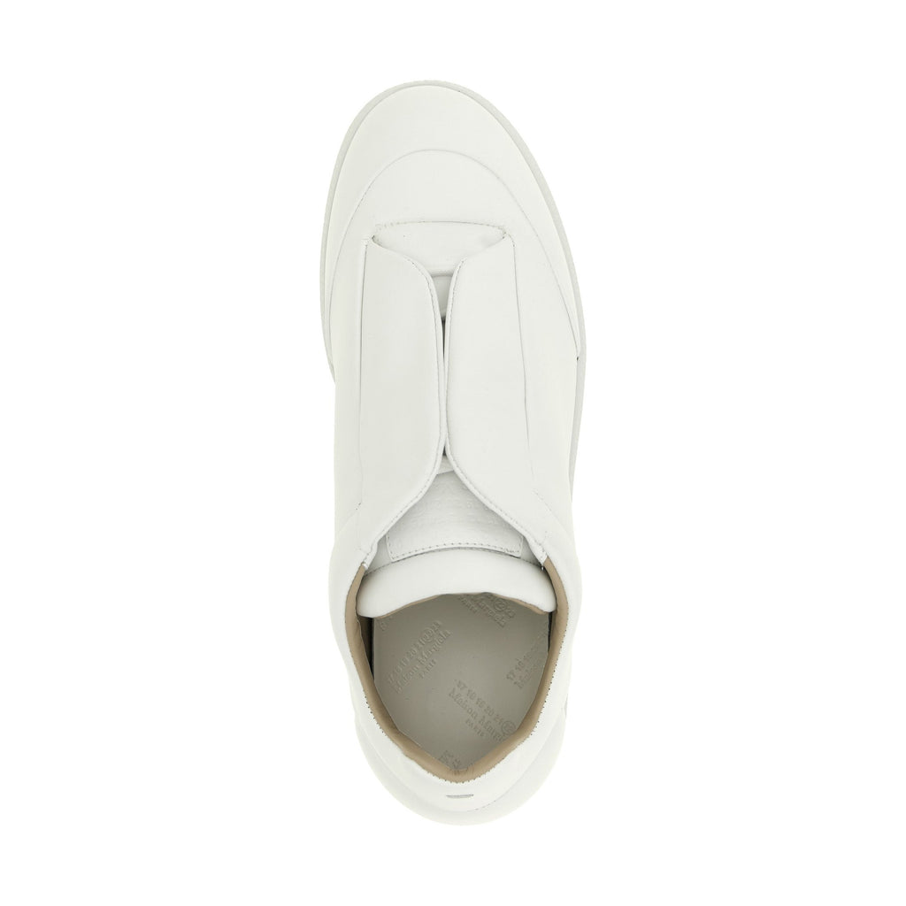 White Calfskin Low Top Sneakers