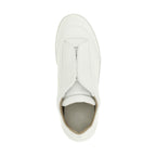 White Calfskin Low Top Sneakers