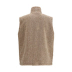 Beige Polyester Sleeveless Jacket