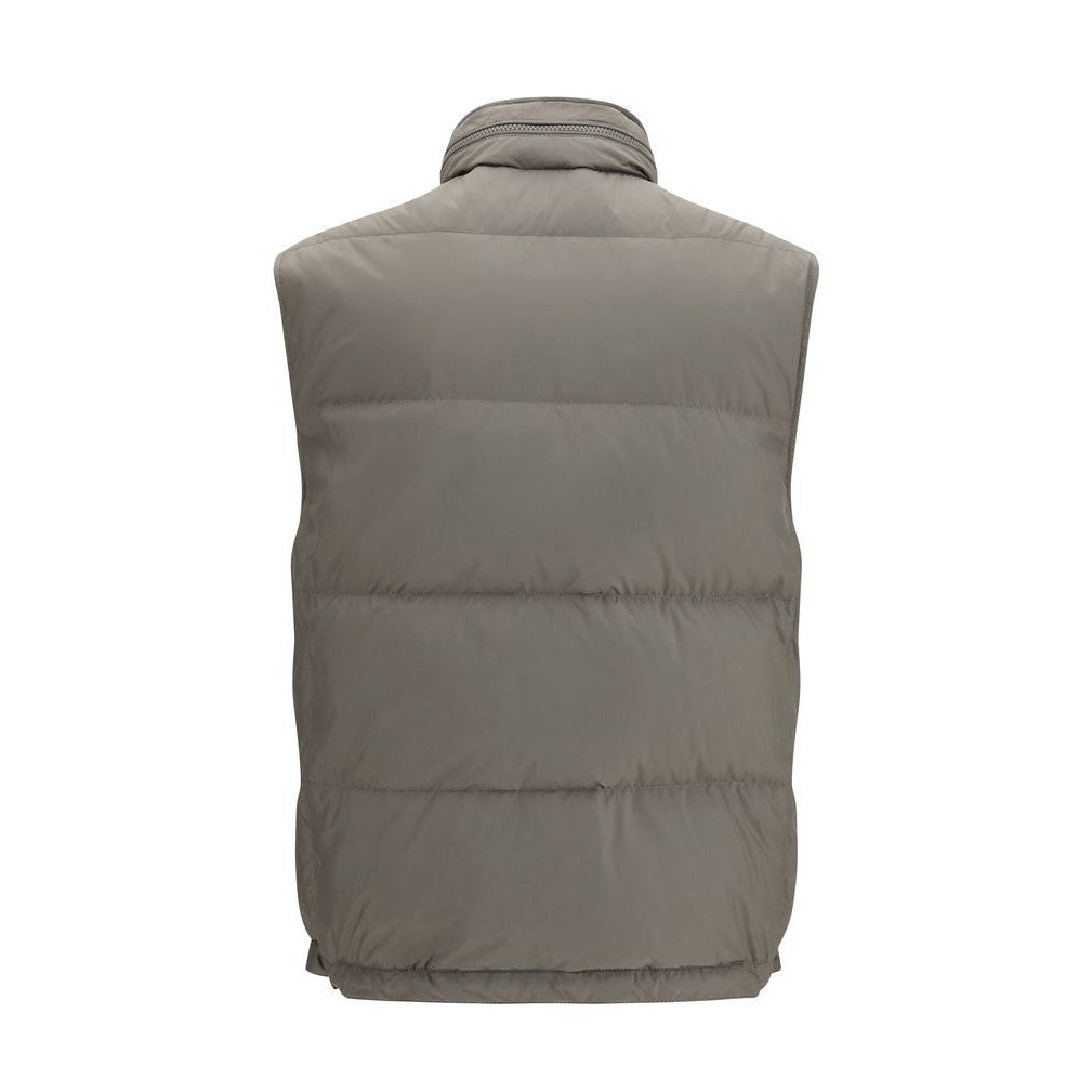 Gray Polyester Sleeveless Jacket