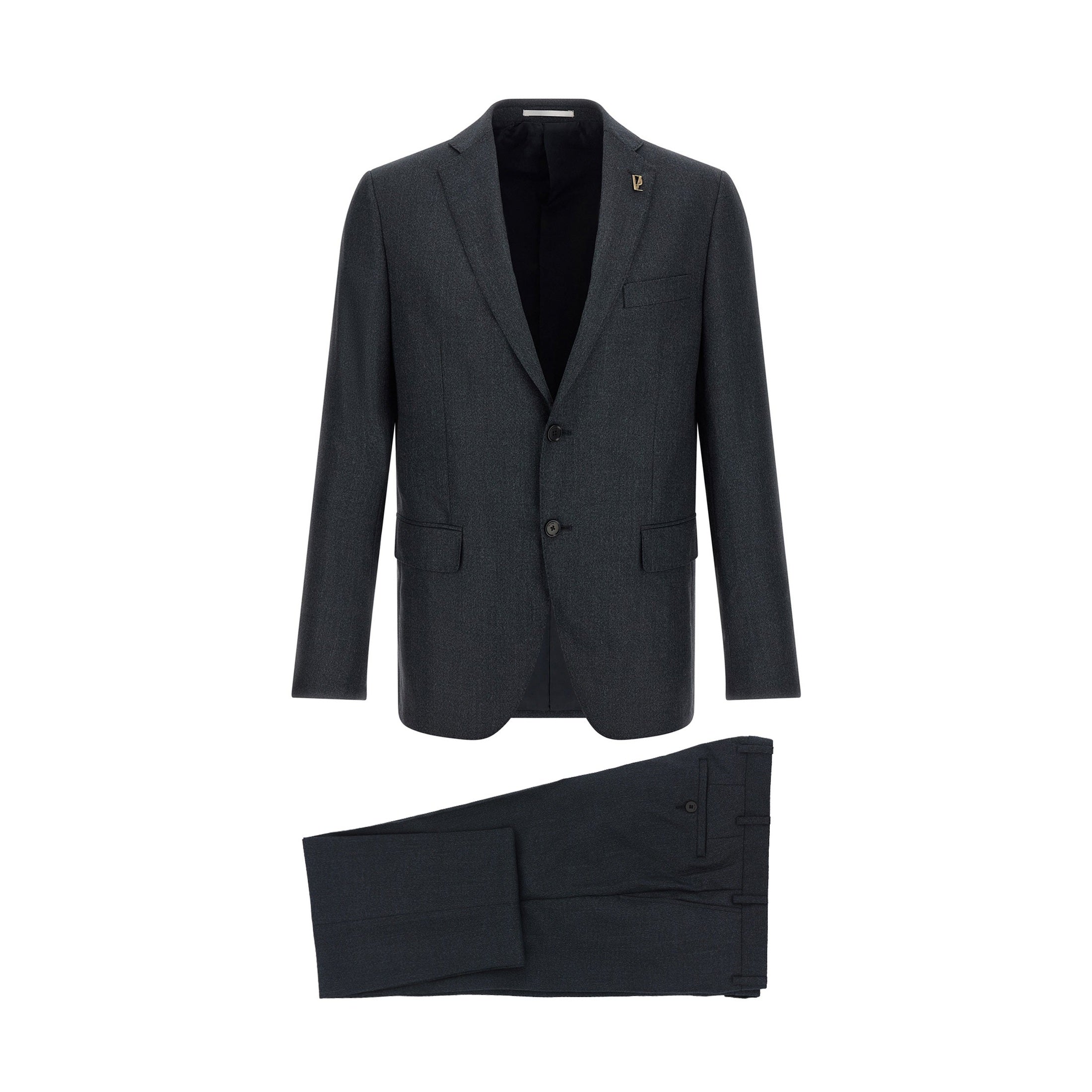Gray Polyester Two-Piece Suit