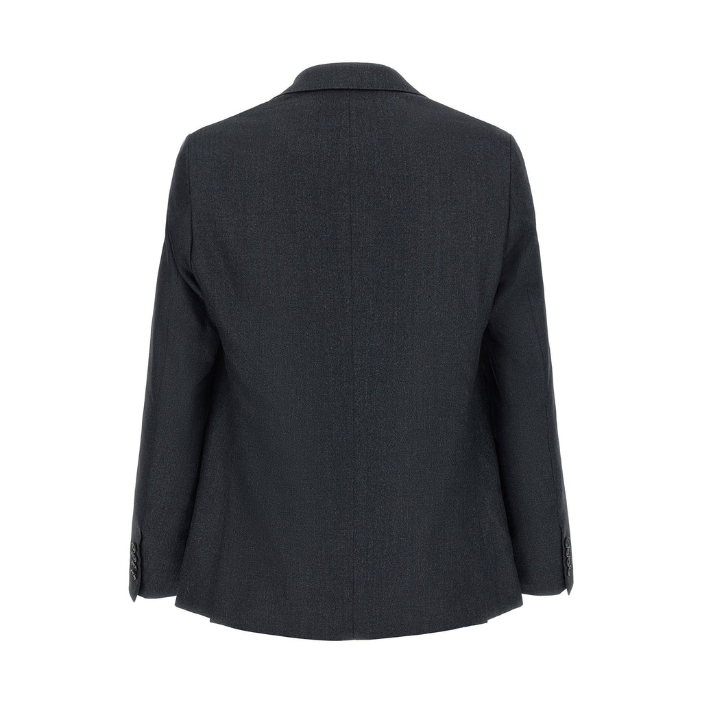 Gray Polyester Two-Piece Suit