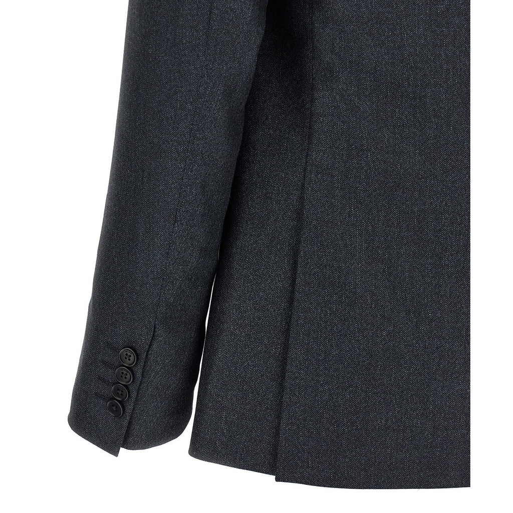 Gray Polyester Two-Piece Suit