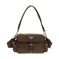 Brown Recycled Polyamide Shoulder Bag
